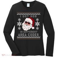 I Got Hos In Different Area Codes Funny Christmas Sweater Women's Long Sleeve Shirt thumb 0