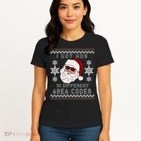 I Got Hos In Different Area Codes Funny Christmas Sweater Women's T-Shirt thumb 4