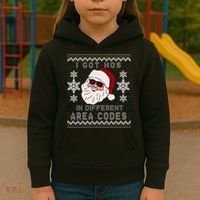 I Got Hos In Different Area Codes Funny Christmas Sweater Kids Hoodie thumb 3