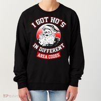 I Got Hos In Different Area Codes Christmas Gift Santa Women's Sweatshirt thumb 0