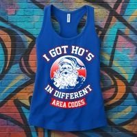 I Got Hos In Different Area Codes Christmas Gift Santa Women's Tank Top thumb 3