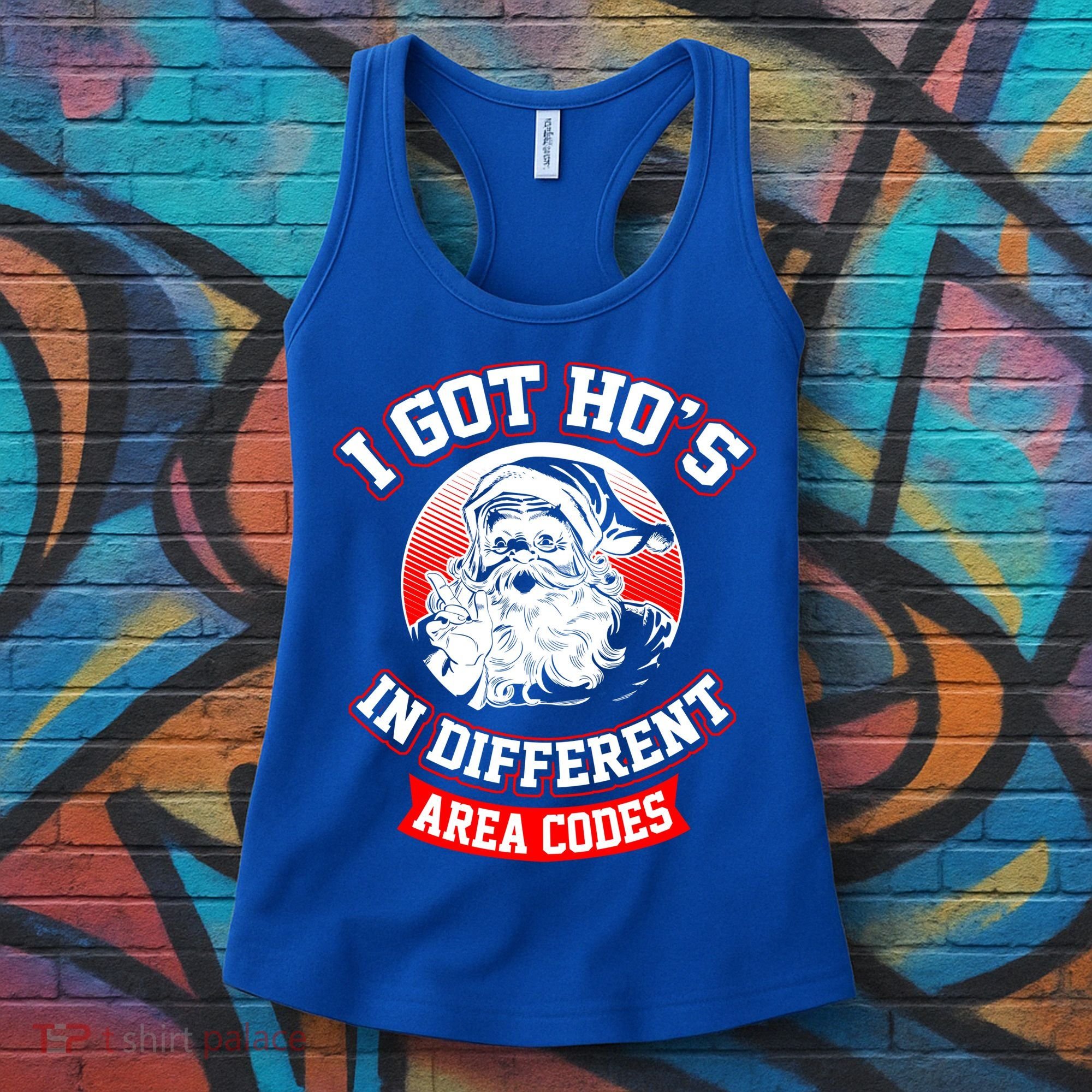 I Got Hos In Different Area Codes Christmas Gift Santa Women's Tank Top