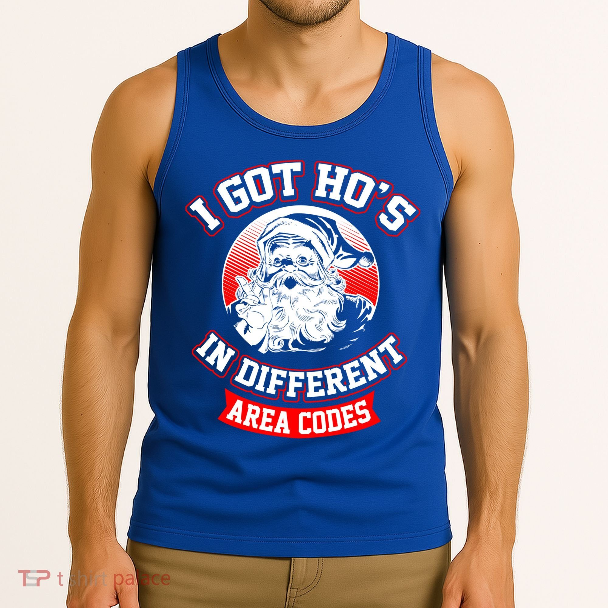 I Got Hos In Different Area Codes Christmas Gift Santa Tank Top