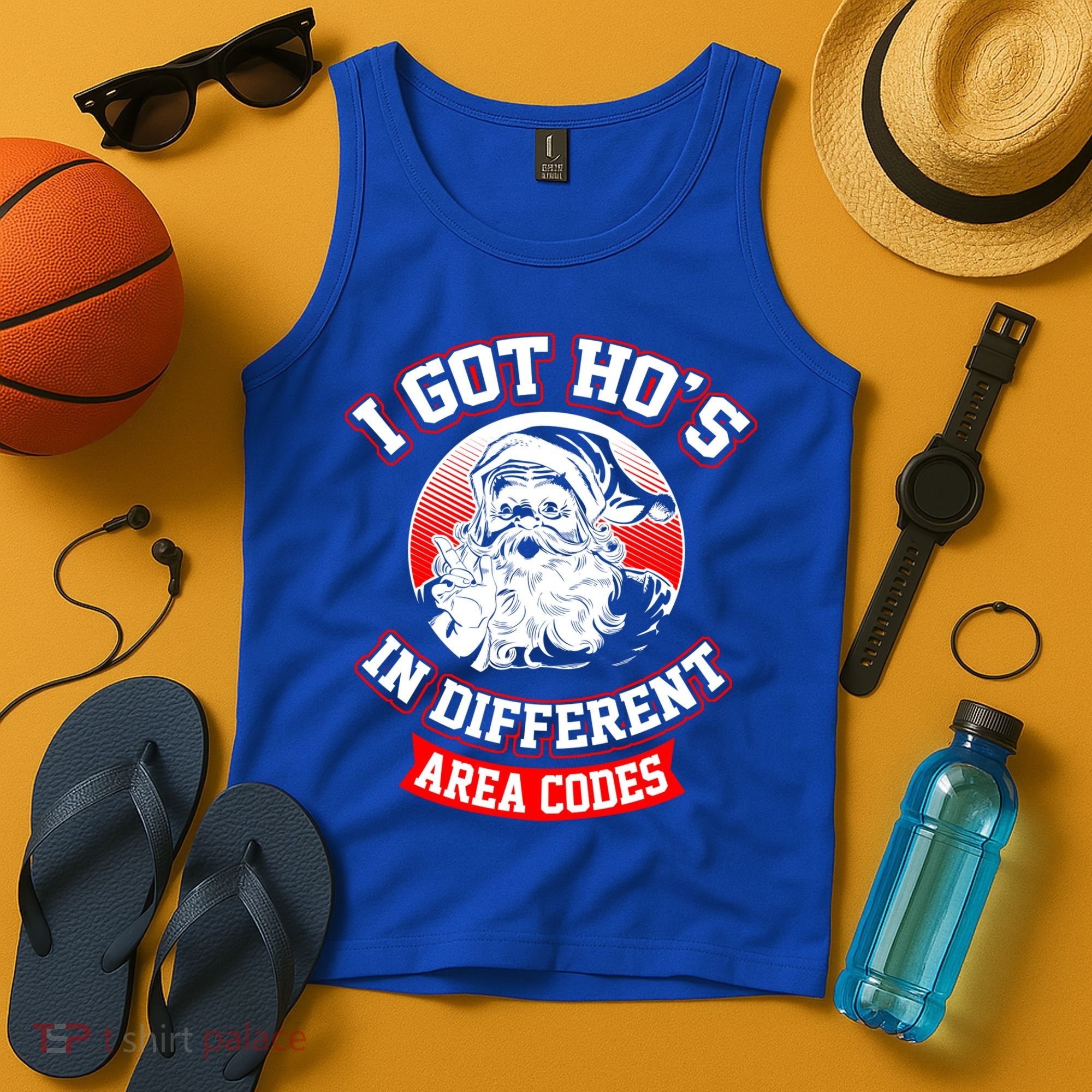 I Got Hos In Different Area Codes Christmas Gift Santa Tank Top