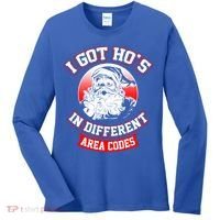 I Got Hos In Different Area Codes Christmas Gift Santa Women's Long Sleeve Shirt thumb 0