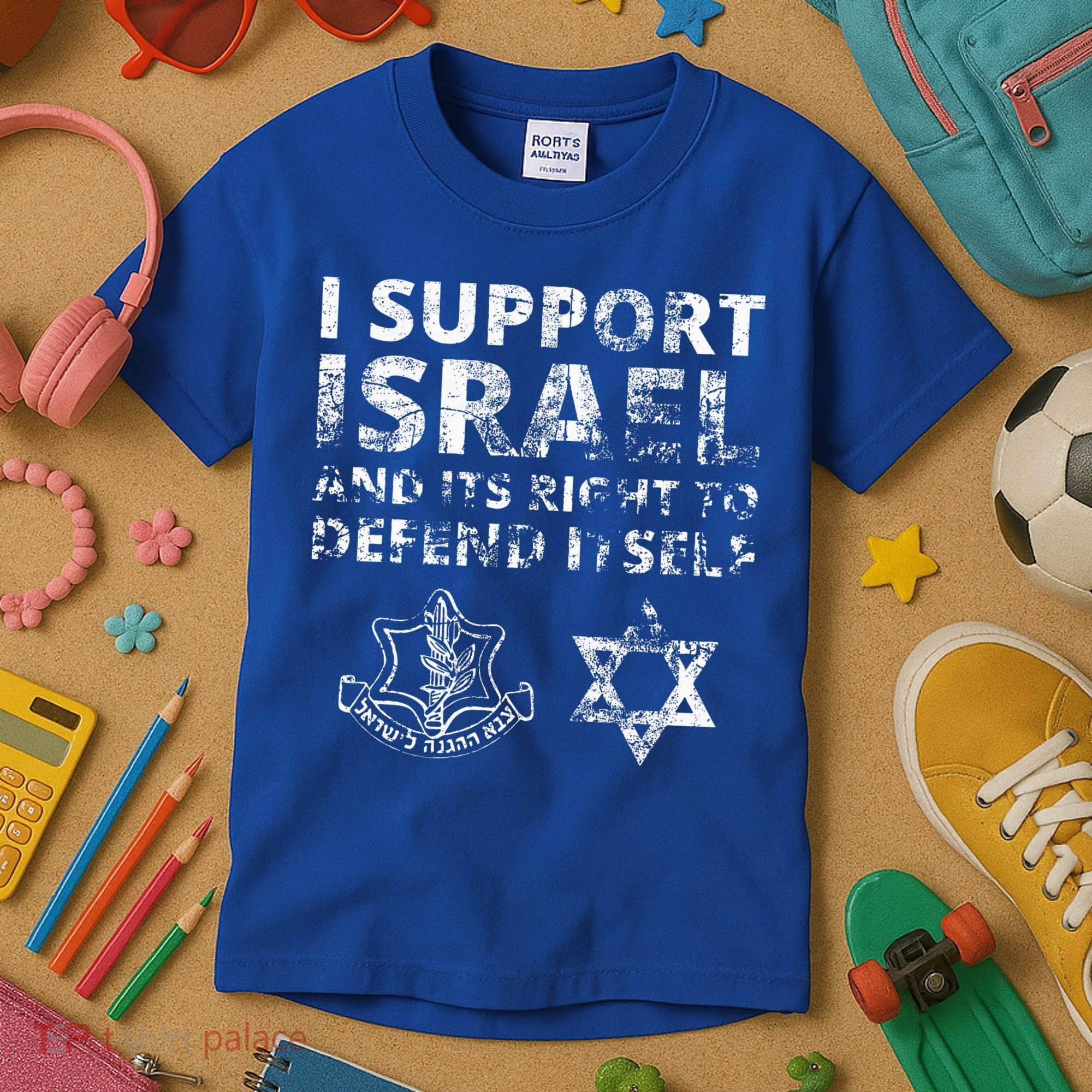 IDF Grunge I Support Israel and its Right to Defend Itself Kids T-Shirt