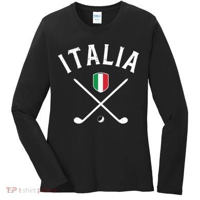 Italy Golf Italian Flag Golf Tee Women's Long Sleeve Shirt