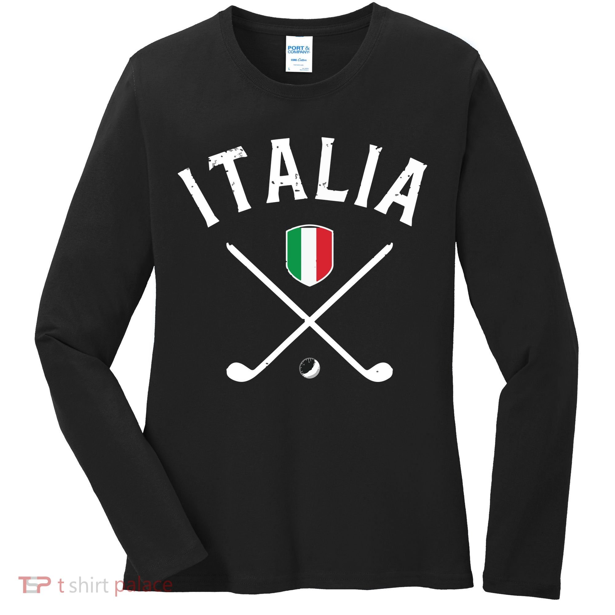 Italy Golf Italian Flag Golf Tee Women's Long Sleeve Shirt