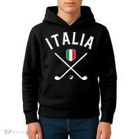 Italy Golf Italian Flag Golf Tee Kids Hoodie thumb 4
