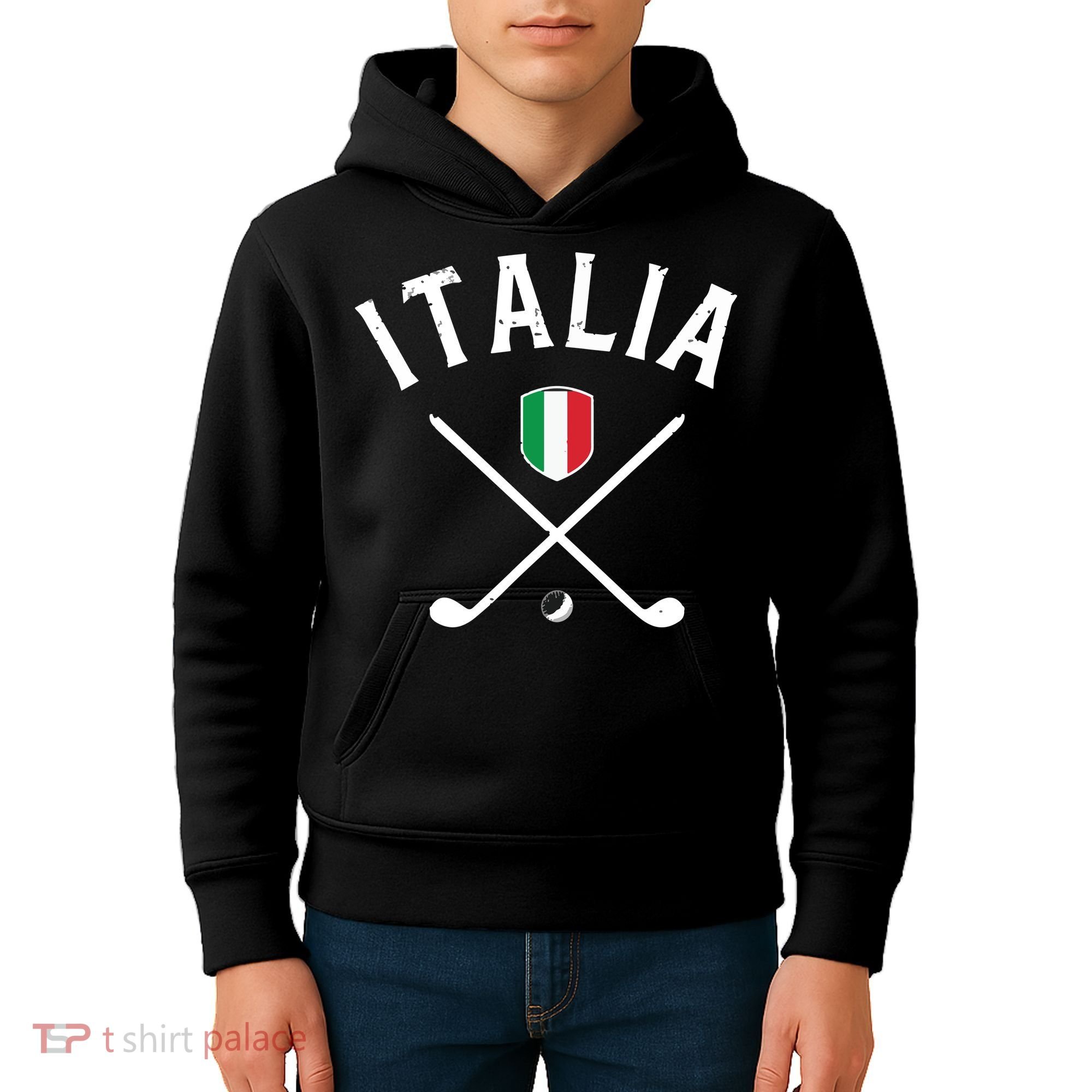 Italy Golf Italian Flag Golf Tee Kids Hoodie