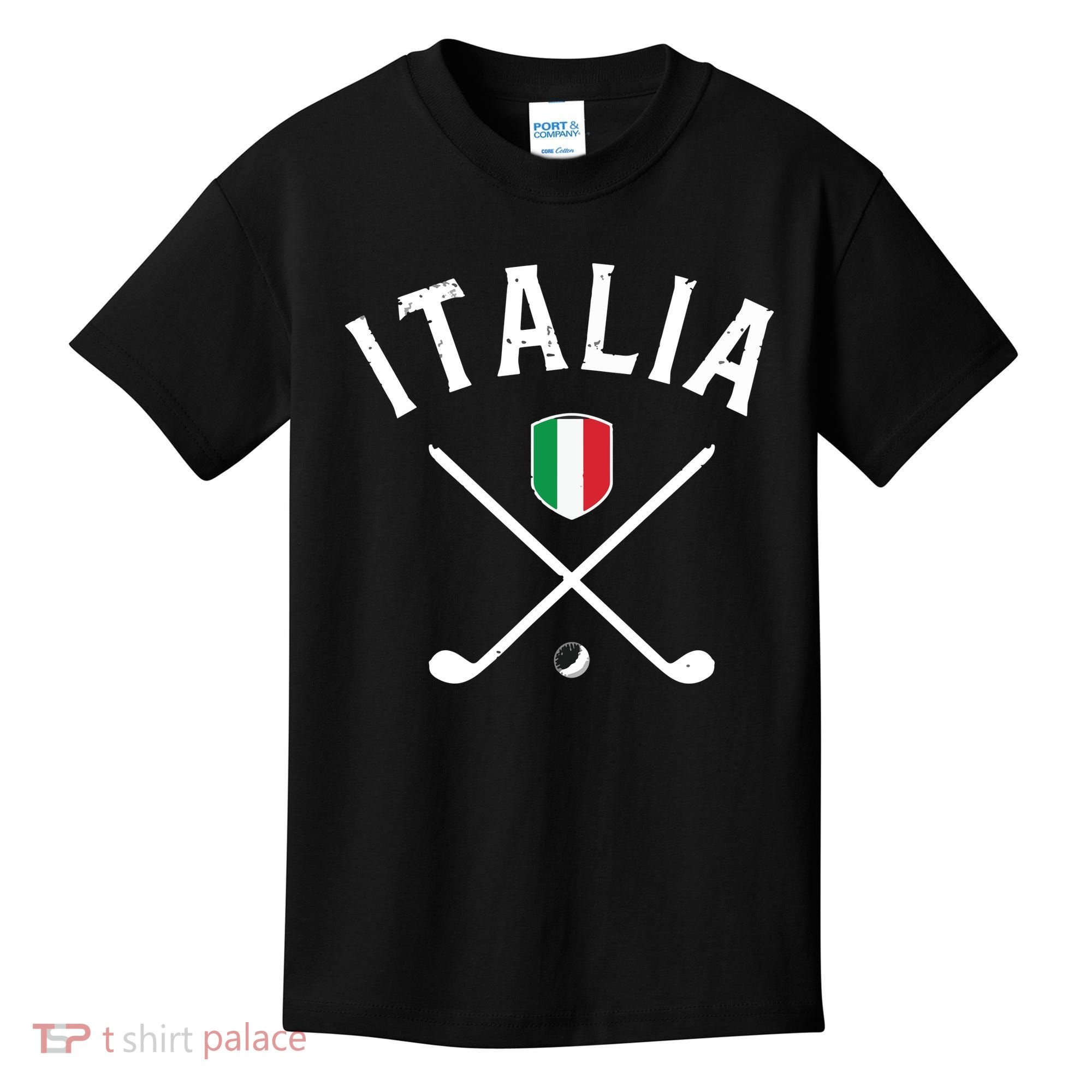 Italy Golf Italian Flag Golf Tee Kids T-Shirt