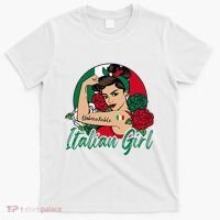 Italia Girl Italy Woman Italian Flag T-Shirt thumb 0
