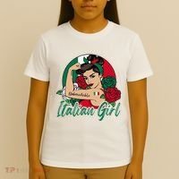 Italia Girl Italy Woman Italian Flag T-Shirt thumb 4