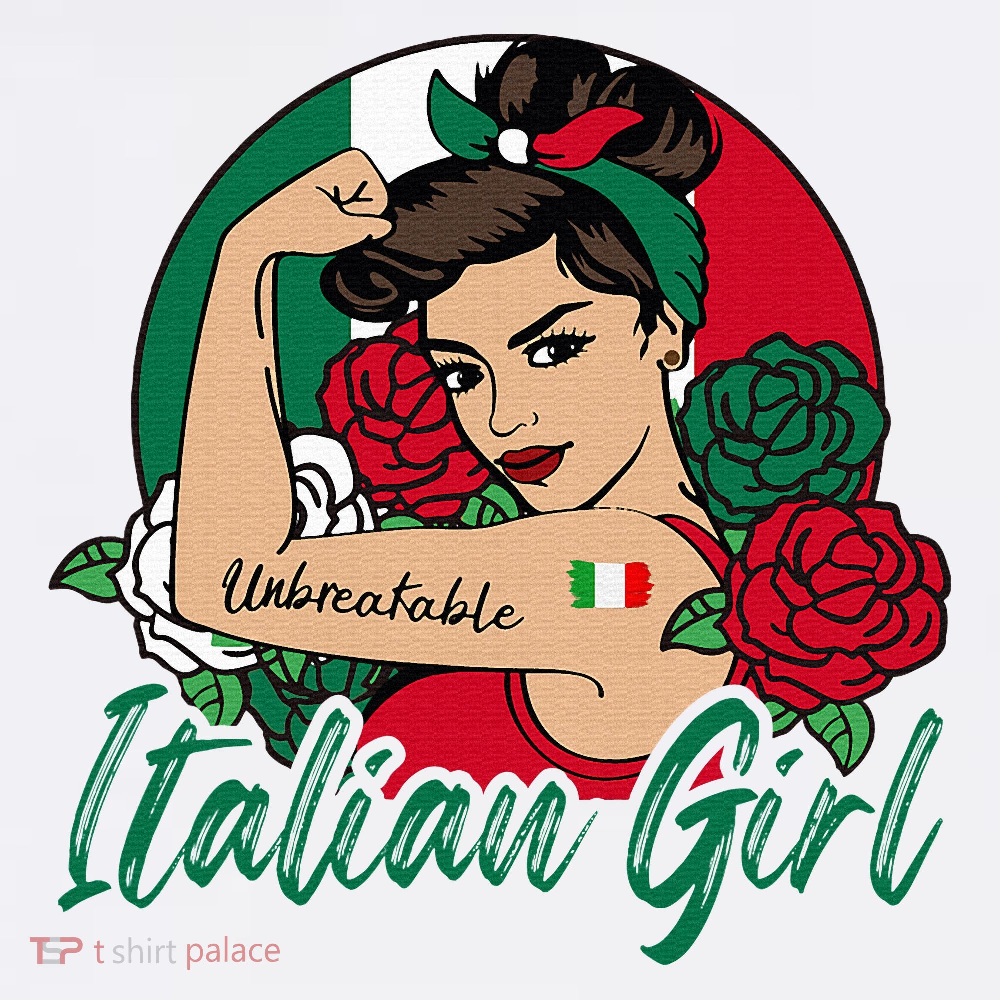 Italia Girl Italy Woman Italian Flag T-Shirt