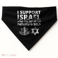 Idf Grunge I Support Israel And Its Right To Defend Itself USA-Made Doggie Bandana thumb 0