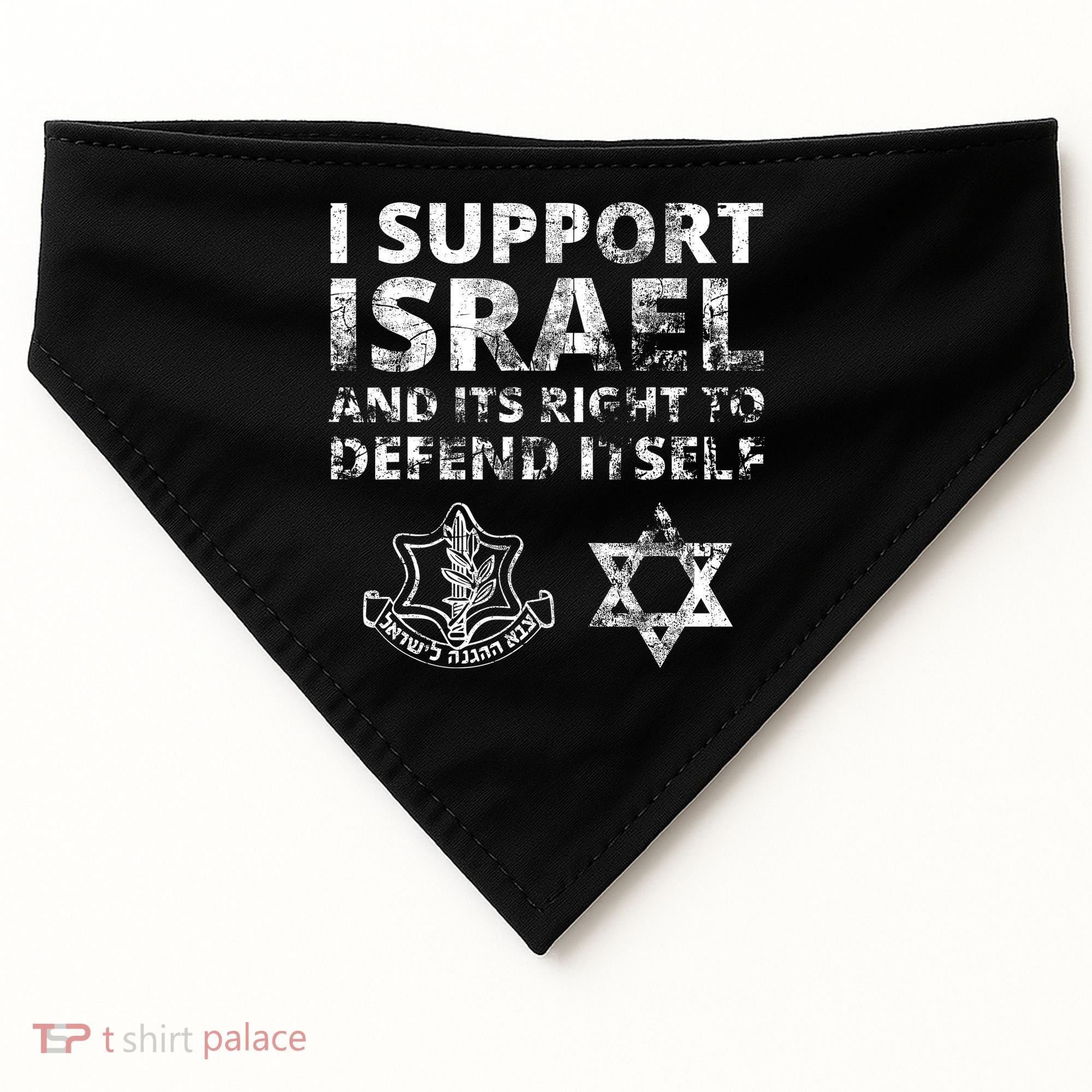 Idf Grunge I Support Israel And Its Right To Defend Itself USA-Made Doggie Bandana