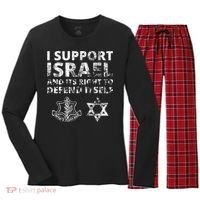 Idf Grunge I Support Israel And Its Right To Defend Itself Women's Long Sleeve Flannel Pajama Set  thumb 0