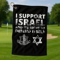 Idf Grunge I Support Israel And Its Right To Defend Itself Golf Towel thumb 1