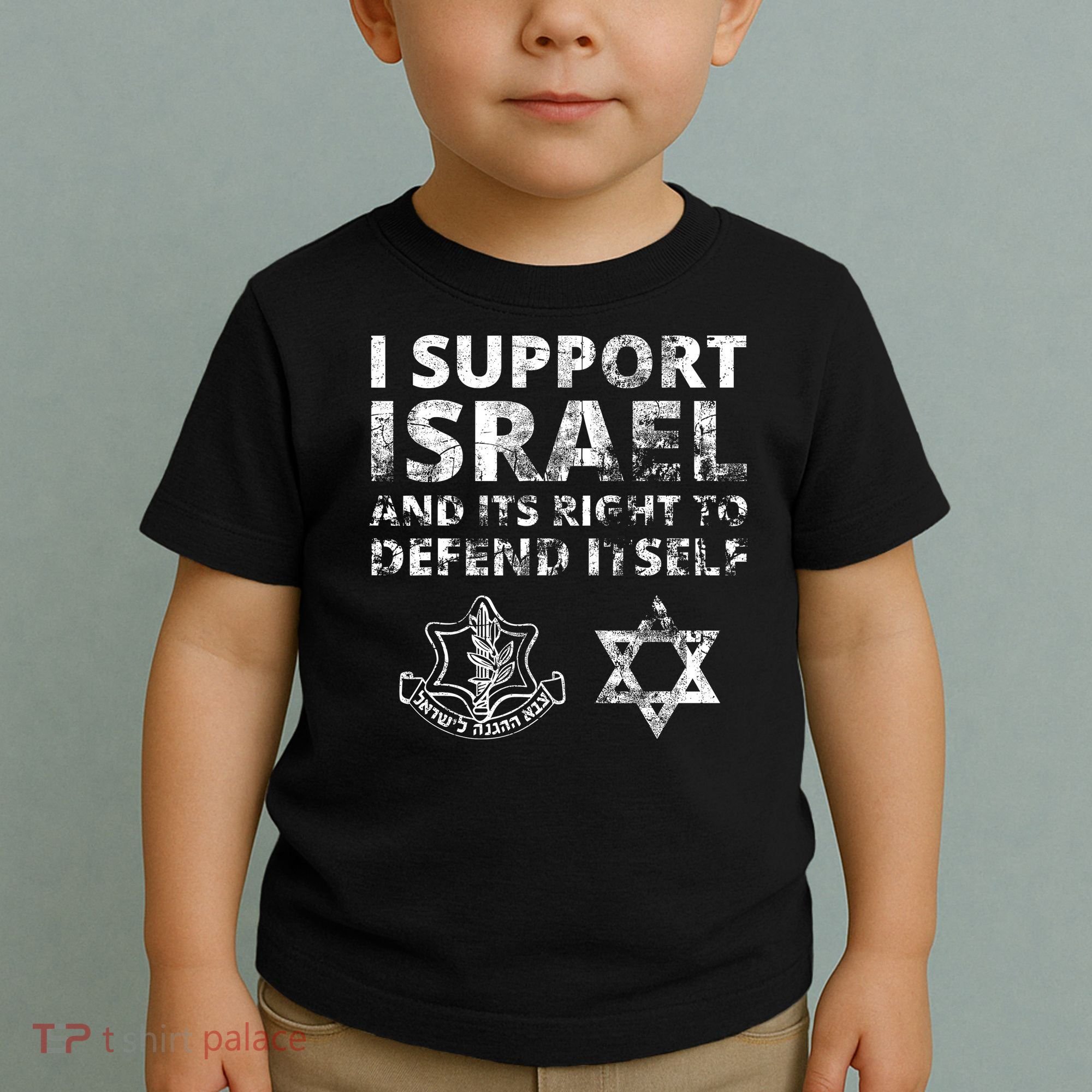 Idf Grunge I Support Israel And Its Right To Defend Itself Toddler T-Shirt