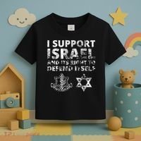 Idf Grunge I Support Israel And Its Right To Defend Itself Toddler T-Shirt thumb 3