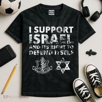 Idf Grunge I Support Israel And Its Right To Defend Itself Kids Tie-Dye T-Shirt thumb 2