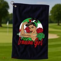 Iranian Girl Iran Woman Persian Flag Golf Towel thumb 1