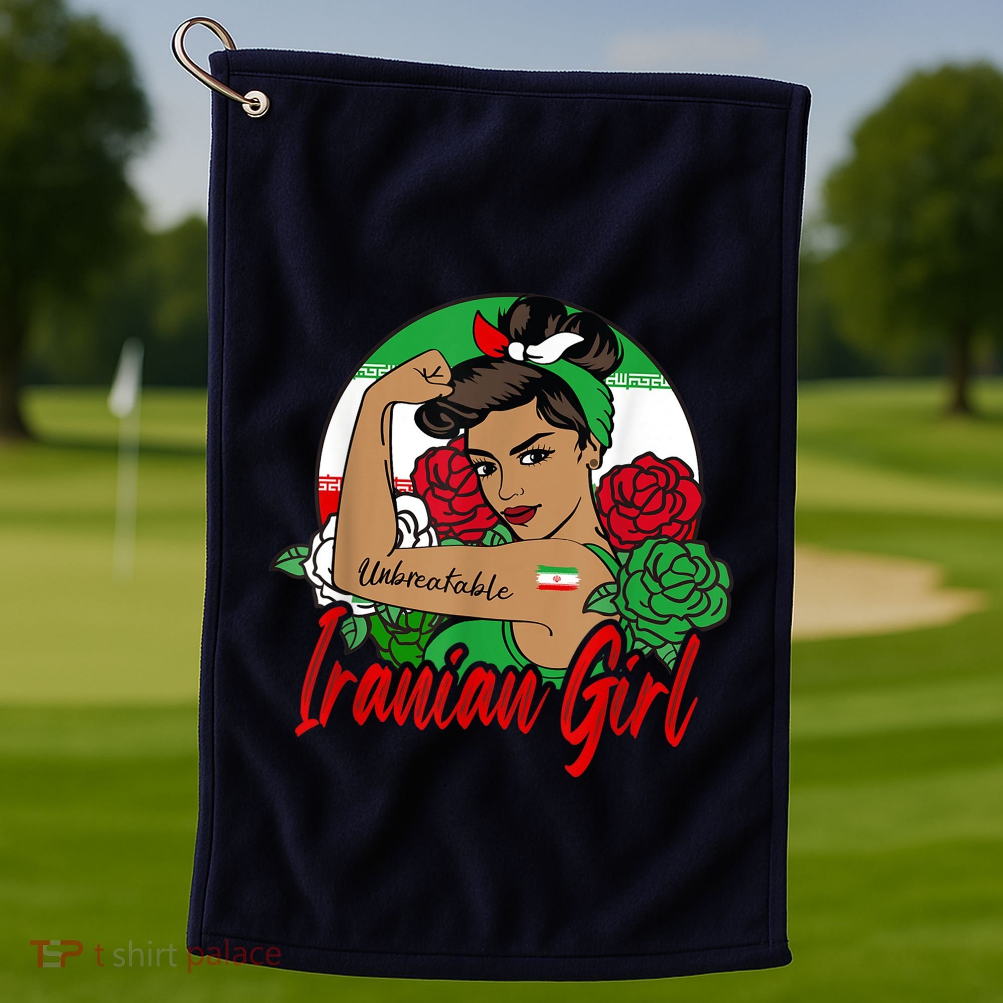 Iranian Girl Iran Woman Persian Flag Golf Towel