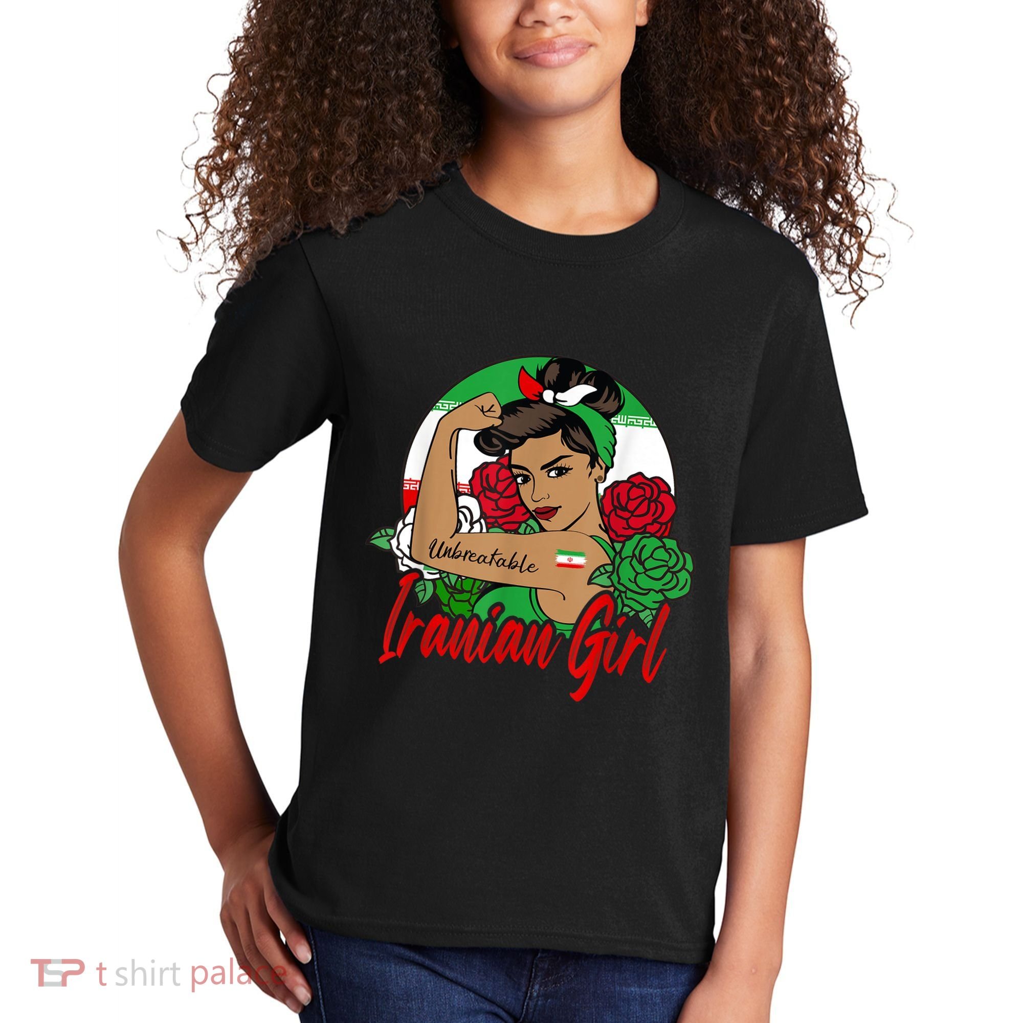 Iranian Girl Iran Woman Persian Flag Kids T-Shirt
