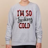 I'mfunny Giftogiftfreakinggiftcold I'm Literally Freezing Red Plaid Xmas Funny G Women's Sweatshirt thumb 0