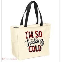 I'mfunny Giftogiftfreakinggiftcold I'm Literally Freezing Red Plaid Xmas Funny G Tote Bag thumb 2