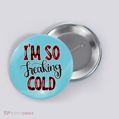 I'mfunny Giftogiftfreakinggiftcold I'm Literally Freezing Red Plaid Xmas Funny G Button