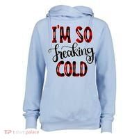 I'mfunny Giftogiftfreakinggiftcold I'm Literally Freezing Red Plaid Xmas Funny G Womens Funnel Neck Pullover Hood thumb 0