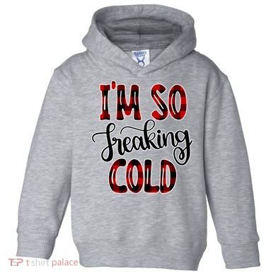 I'mfunny Giftogiftfreakinggiftcold I'm Literally Freezing Red Plaid Xmas Funny G Toddler Hoodie