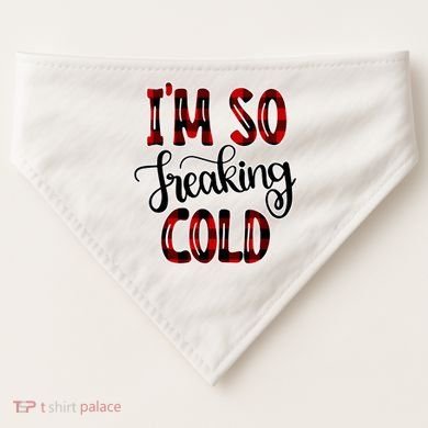 I'mfunny Giftogiftfreakinggiftcold I'm Literally Freezing Red Plaid Xmas Funny G USA-Made Doggie Bandana