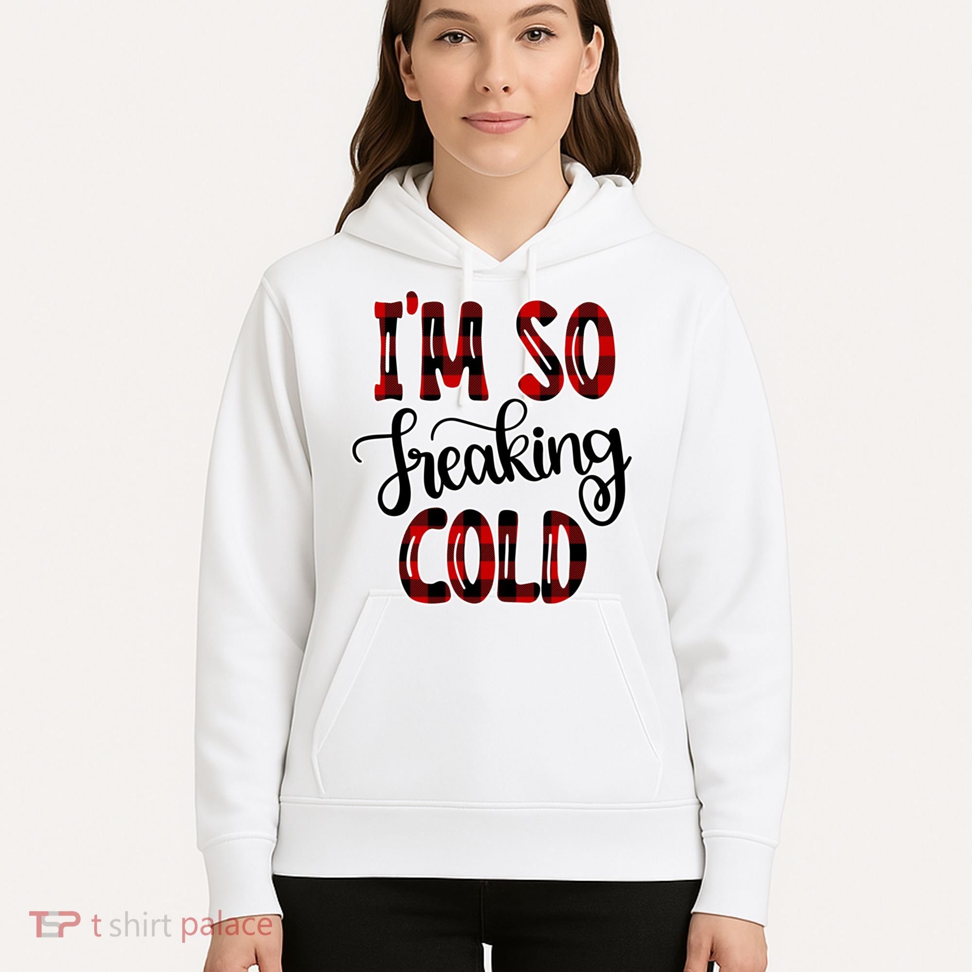 I'mfunny Giftogiftfreakinggiftcold I'm Literally Freezing Red Plaid Xmas Funny G Hoodie