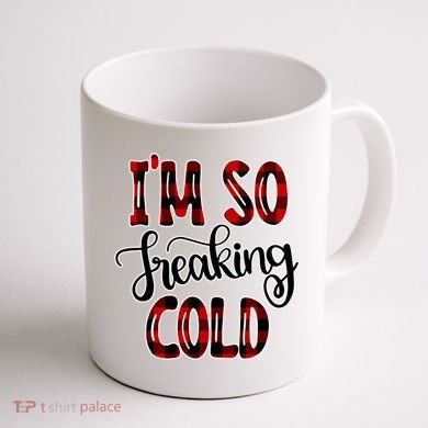 I'mfunny Giftogiftfreakinggiftcold I'm Literally Freezing Red Plaid Xmas Funny G Coffee Mug back