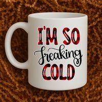 I'mfunny Giftogiftfreakinggiftcold I'm Literally Freezing Red Plaid Xmas Funny G Coffee Mug thumb 2
