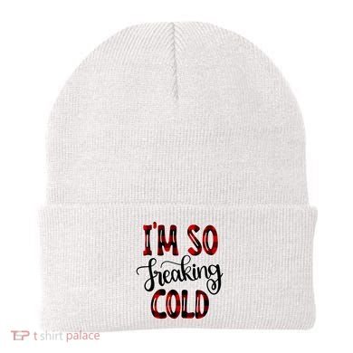 I'mfunny Giftogiftfreakinggiftcold I'm Literally Freezing Red Plaid Xmas Funny G Beanie