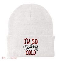 I'mfunny Giftogiftfreakinggiftcold I'm Literally Freezing Red Plaid Xmas Funny G Beanie thumb 0
