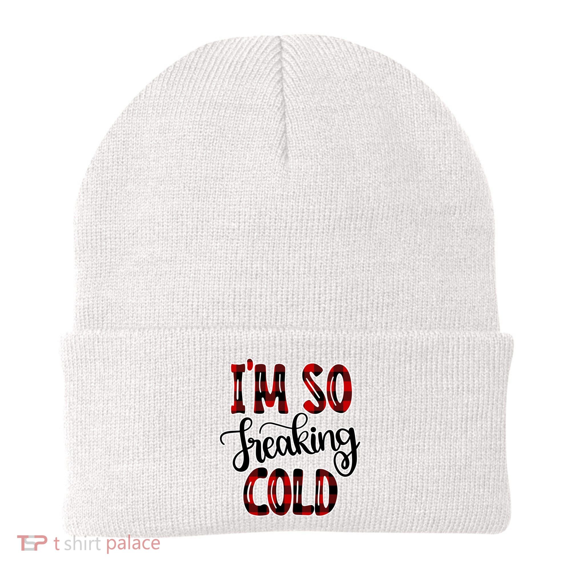 I'mfunny Giftogiftfreakinggiftcold I'm Literally Freezing Red Plaid Xmas Funny G Beanie