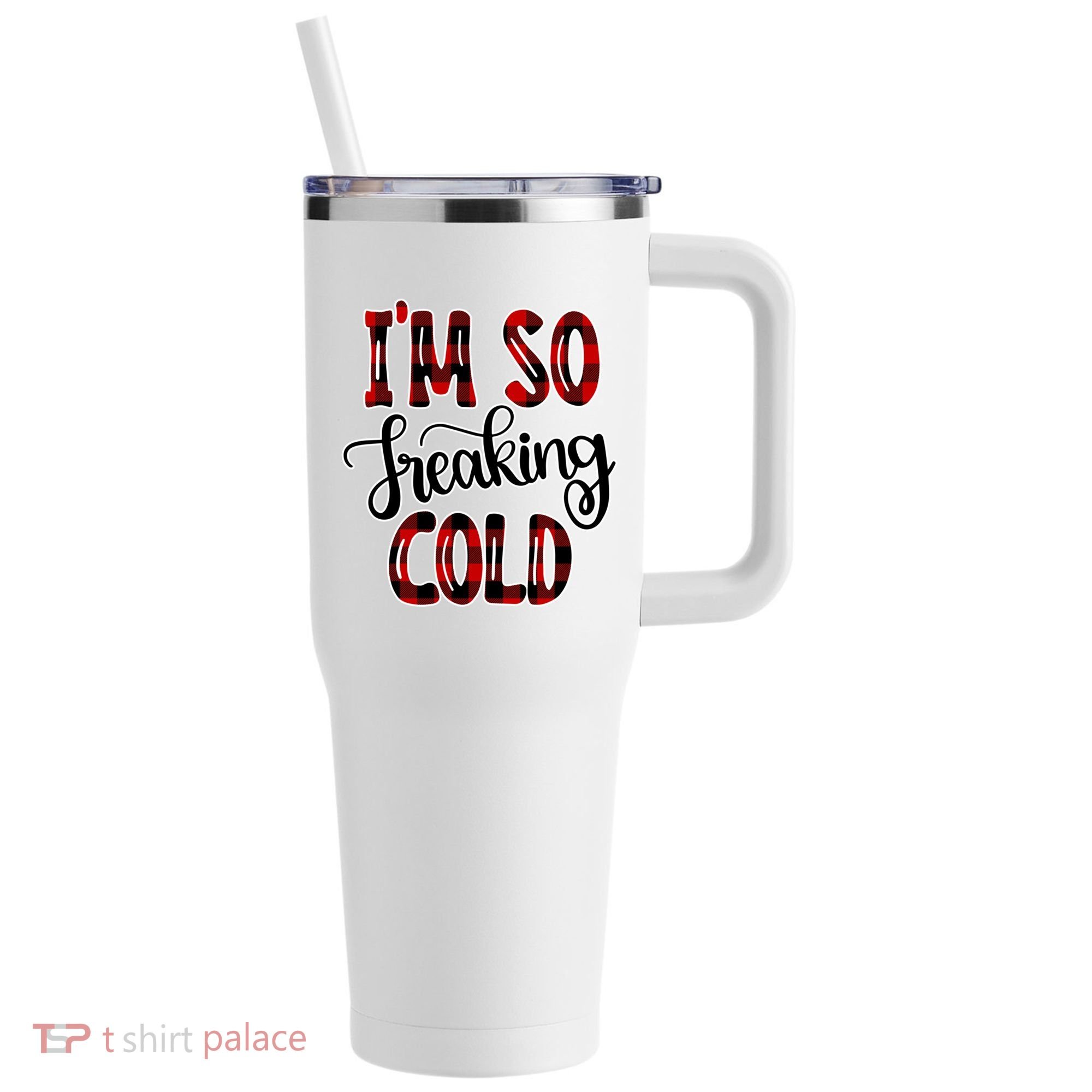 I'mfunny Giftogiftfreakinggiftcold I'm Literally Freezing Red Plaid Xmas Funny G 40oz Vacuum Insulated Stainless Steel Travel Tumbler