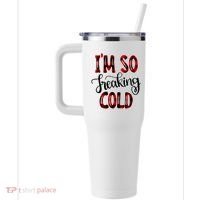 I'mfunny Giftogiftfreakinggiftcold I'm Literally Freezing Red Plaid Xmas Funny G 40oz Vacuum Insulated Stainless Steel Travel Tumbler thumb 2