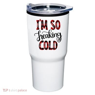 I'mfunny Giftogiftfreakinggiftcold I'm Literally Freezing Red Plaid Xmas Funny G Tumbler