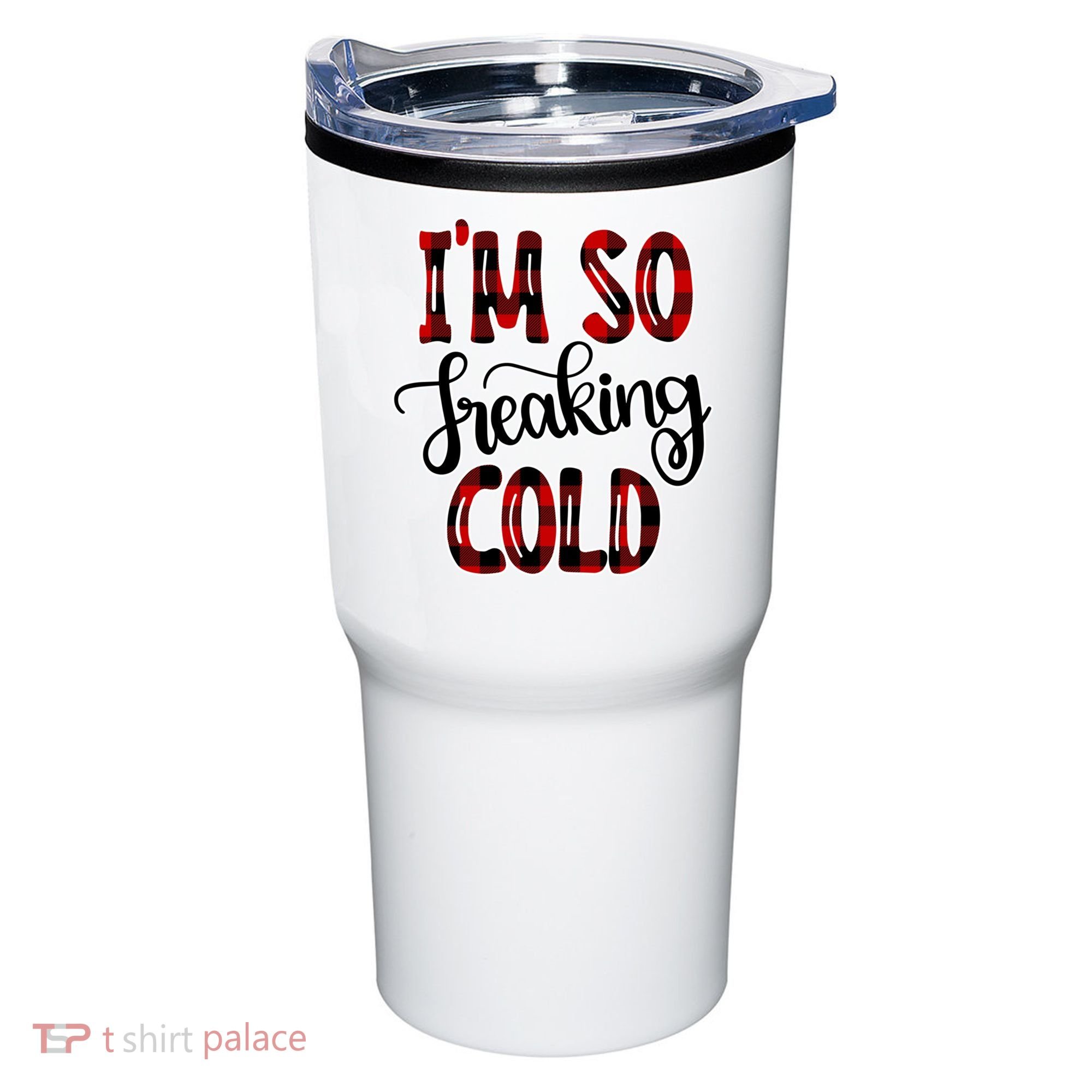 I'mfunny Giftogiftfreakinggiftcold I'm Literally Freezing Red Plaid Xmas Funny G Tumbler