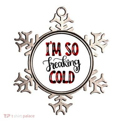 I'mfunny Giftogiftfreakinggiftcold I'm Literally Freezing Red Plaid Xmas Funny G Ornament