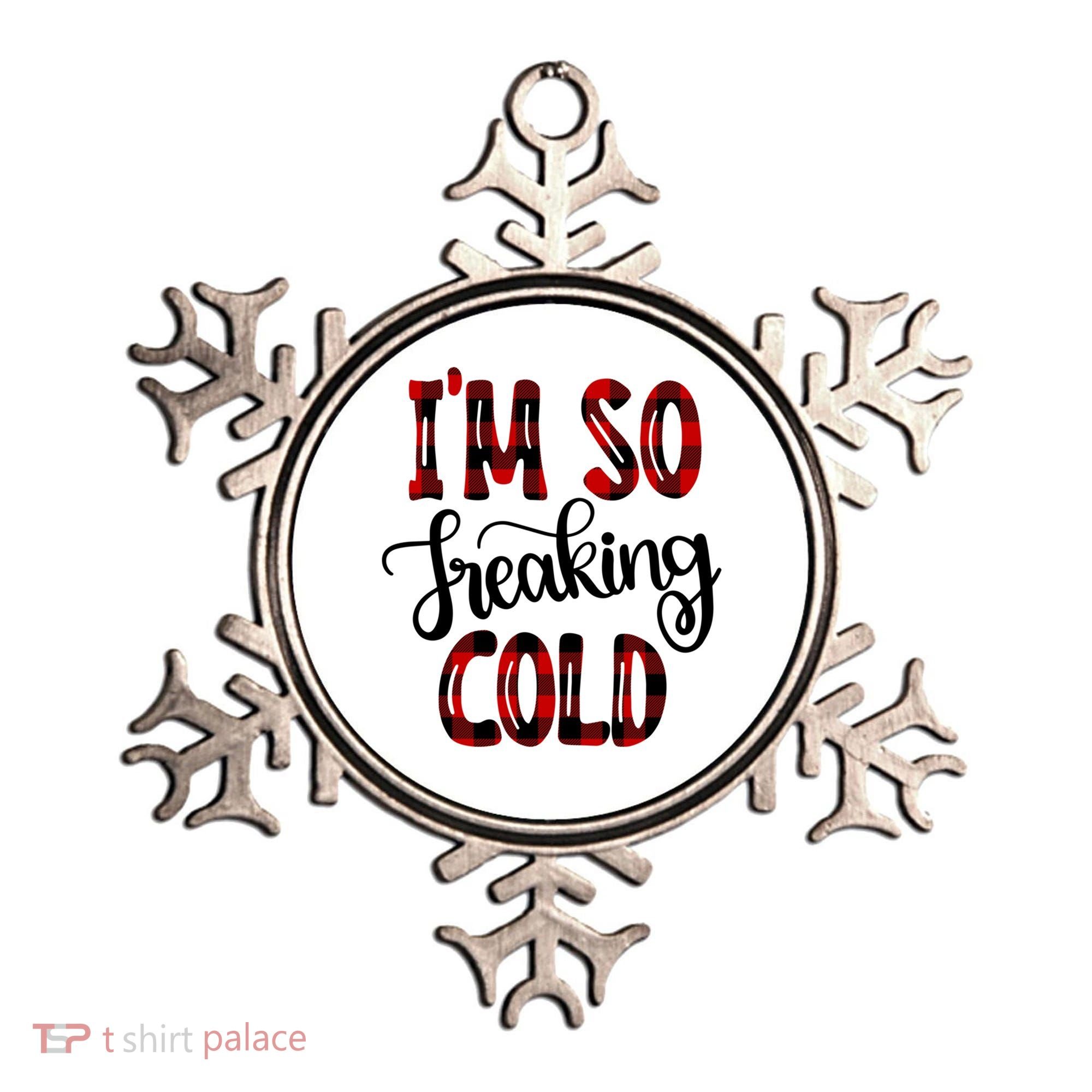 I'mfunny Giftogiftfreakinggiftcold I'm Literally Freezing Red Plaid Xmas Funny G Ornament