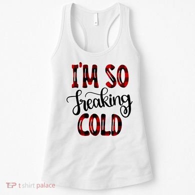 I'mfunny Giftogiftfreakinggiftcold I'm Literally Freezing Red Plaid Xmas Funny G Women's Tank Top