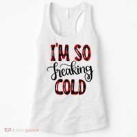 I'mfunny Giftogiftfreakinggiftcold I'm Literally Freezing Red Plaid Xmas Funny G Women's Tank Top thumb 0