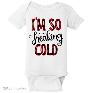 I'mfunny Giftogiftfreakinggiftcold I'm Literally Freezing Red Plaid Xmas Funny G Baby Bodysuit
