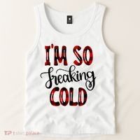 I'mfunny Giftogiftfreakinggiftcold I'm Literally Freezing Red Plaid Xmas Funny G Tank Top thumb 2